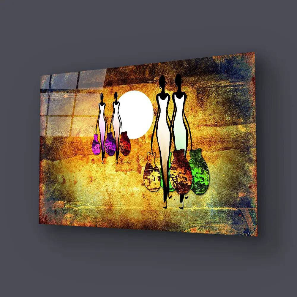 Africa Retro Vintage Style Glass Wall Art - CreoGlass E-Shop