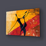 African Couple Dance Floor Glass Wall Art - CreoGlass E-Shop