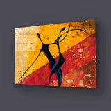 African Couple Dance Floor Glass Wall Art - CreoGlass E-Shop