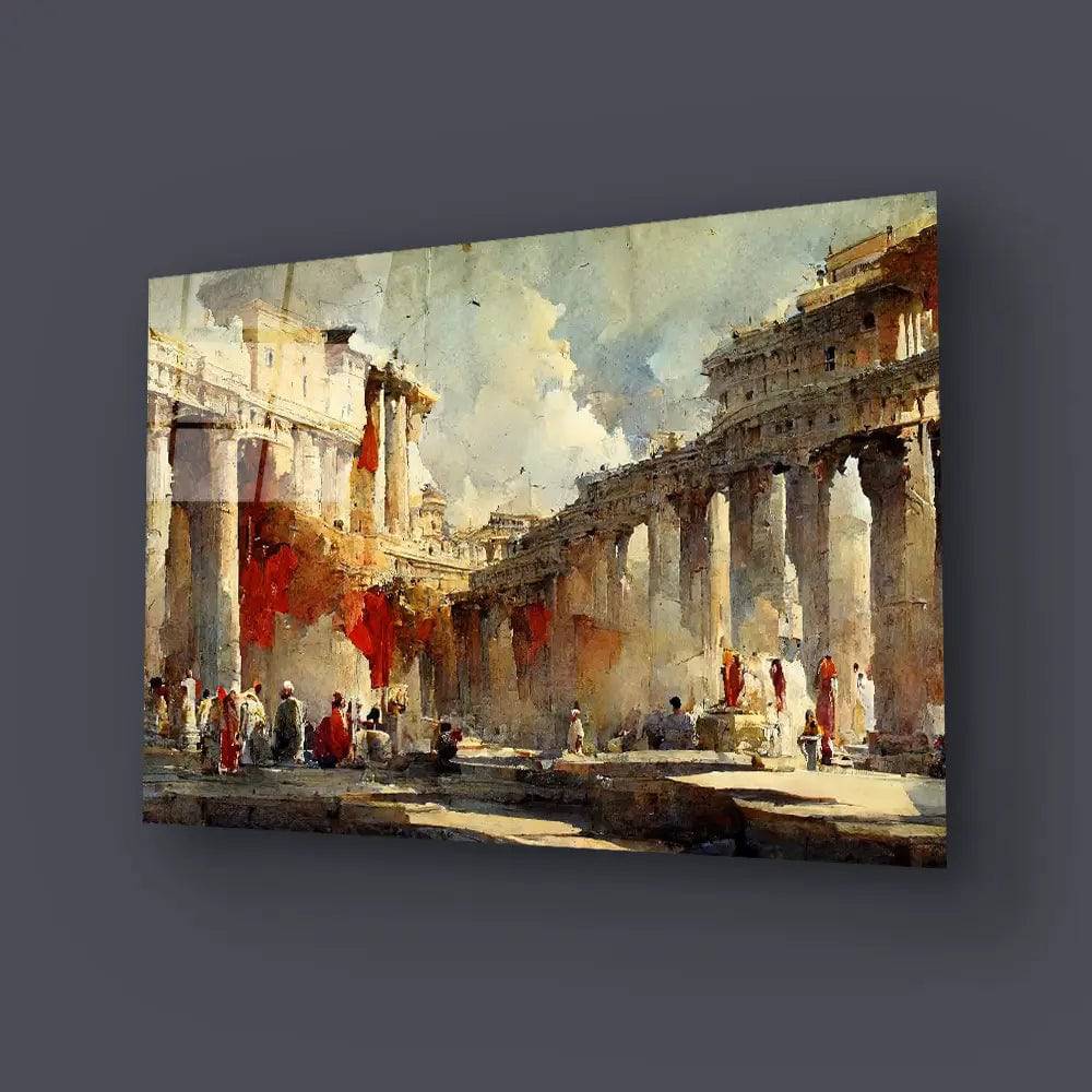 Ancient Rome Pillars Roman Architecture Antique Monument European Forum Glass Wall Art - CreoGlass E-Shop