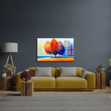 Colorful Autumn Forest Beautiful River Glass Wall Art - CreoGlass E-Shop