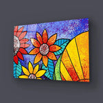 Colorful Flowers Glass Wall Art - CreoGlass E-Shop