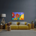 Colorful Flowers Glass Wall Art - CreoGlass E-Shop