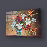 Colorful Lily Flowers Glass Wall Art - CreoGlass E-Shop