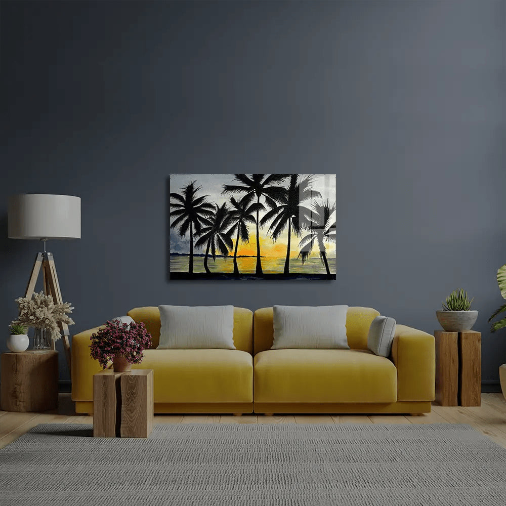 Dancing Palms Glass Wall Art - CreoGlass E-Shop