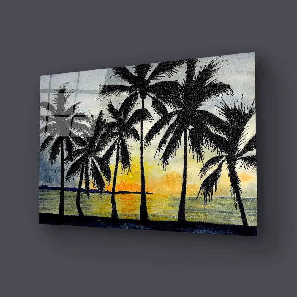 Dancing Palms Glass Wall Art - CreoGlass E-Shop