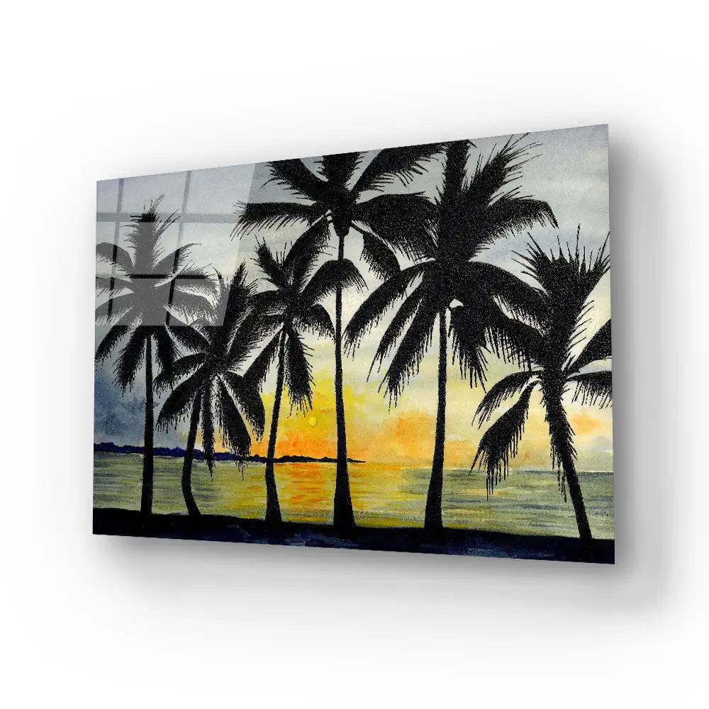 Dancing Palms Glass Wall Art - CreoGlass E-Shop