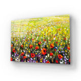 Flowers Red Poppies Glass Wall Art - CreoGlass E-Shop