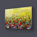 Flowers Red Poppies Glass Wall Art - CreoGlass E-Shop