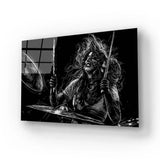 Girl Drummer Musician Rock Drummer Glass Wall Art - CreoGlass E-Shop