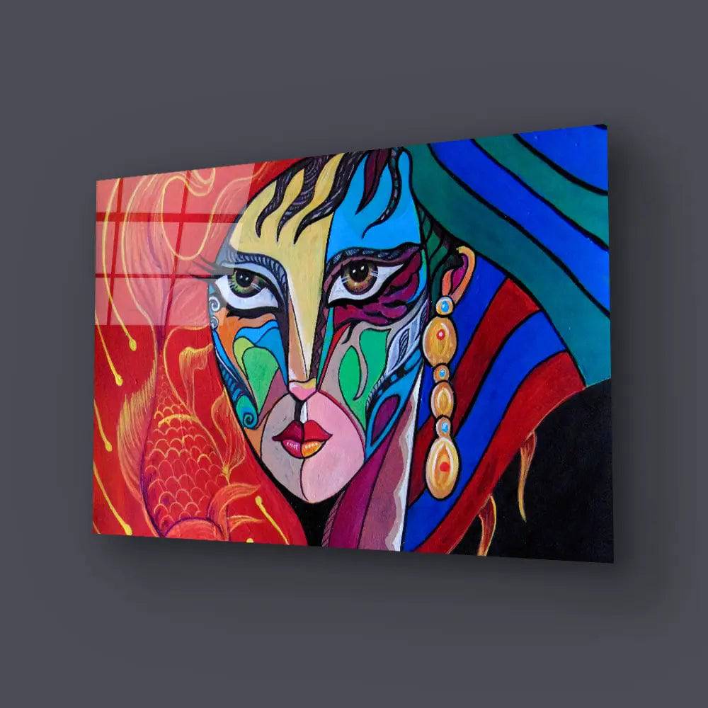 Girl Portrait Lovely Elegant Woman Glass Wall Art - CreoGlass E-Shop
