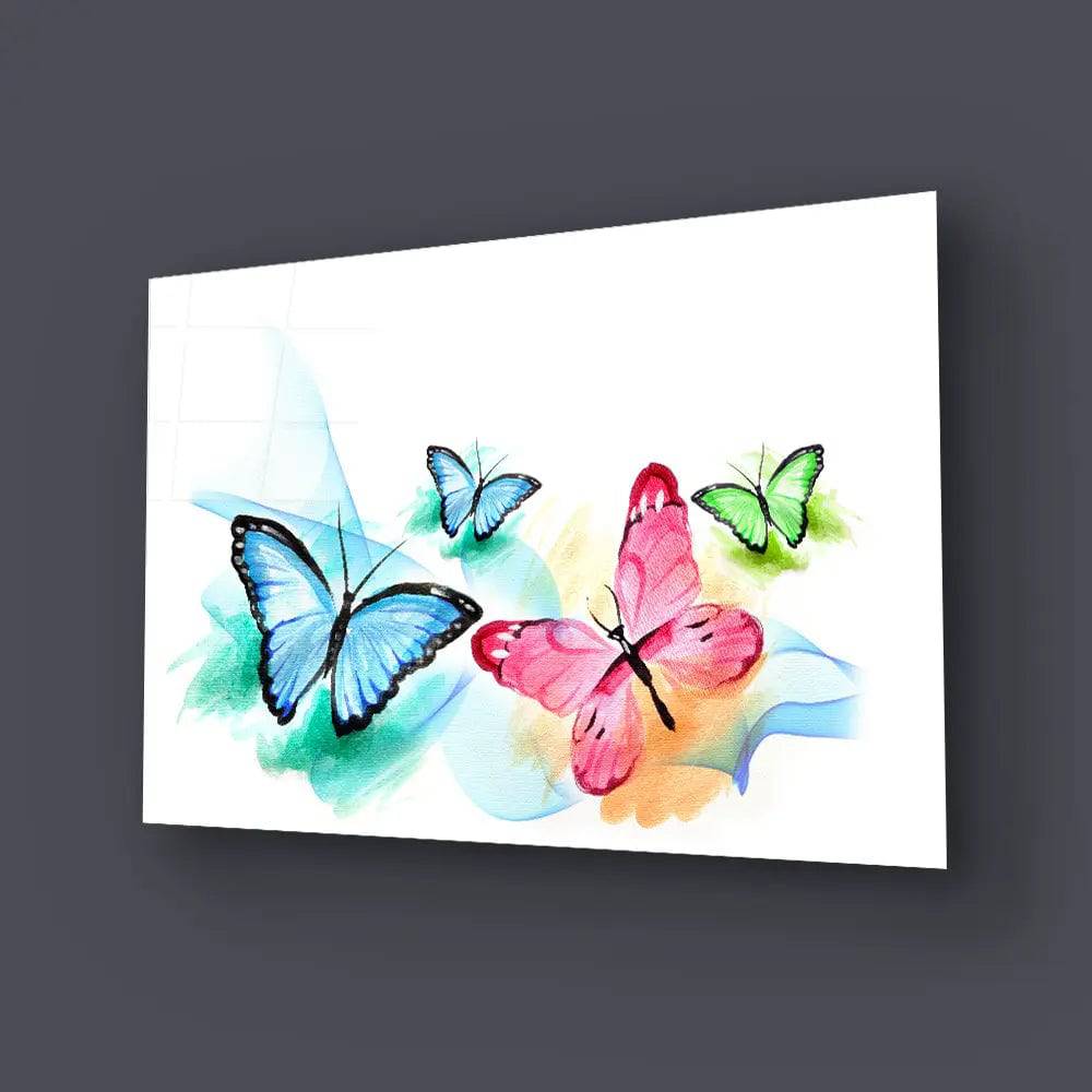 Group Butterfly Glass Wall Art - CreoGlass E-Shop