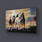 Herd Arabian Horses Glass Wall Art - CreoGlass E-Shop