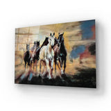 Herd Arabian Horses Glass Wall Art - CreoGlass E-Shop