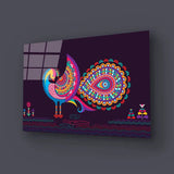 Indian Embroidery Peacocks Tropical Birds Seamless Glass Wall Art - CreoGlass E-Shop