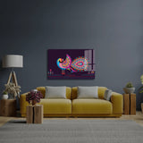 Indian Embroidery Peacocks Tropical Birds Seamless Glass Wall Art - CreoGlass E-Shop