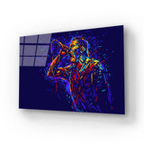 Man Singing Out Loud Pop Art Multicolored Glass Wall Art - CreoGlass E-Shop