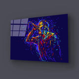 Man Singing Out Loud Pop Art Multicolored Glass Wall Art - CreoGlass E-Shop