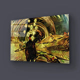 Man Surreal Desert Chess Pieces Glass Wall Art - CreoGlass E-Shop