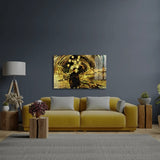 Man Surreal Desert Chess Pieces Glass Wall Art - CreoGlass E-Shop