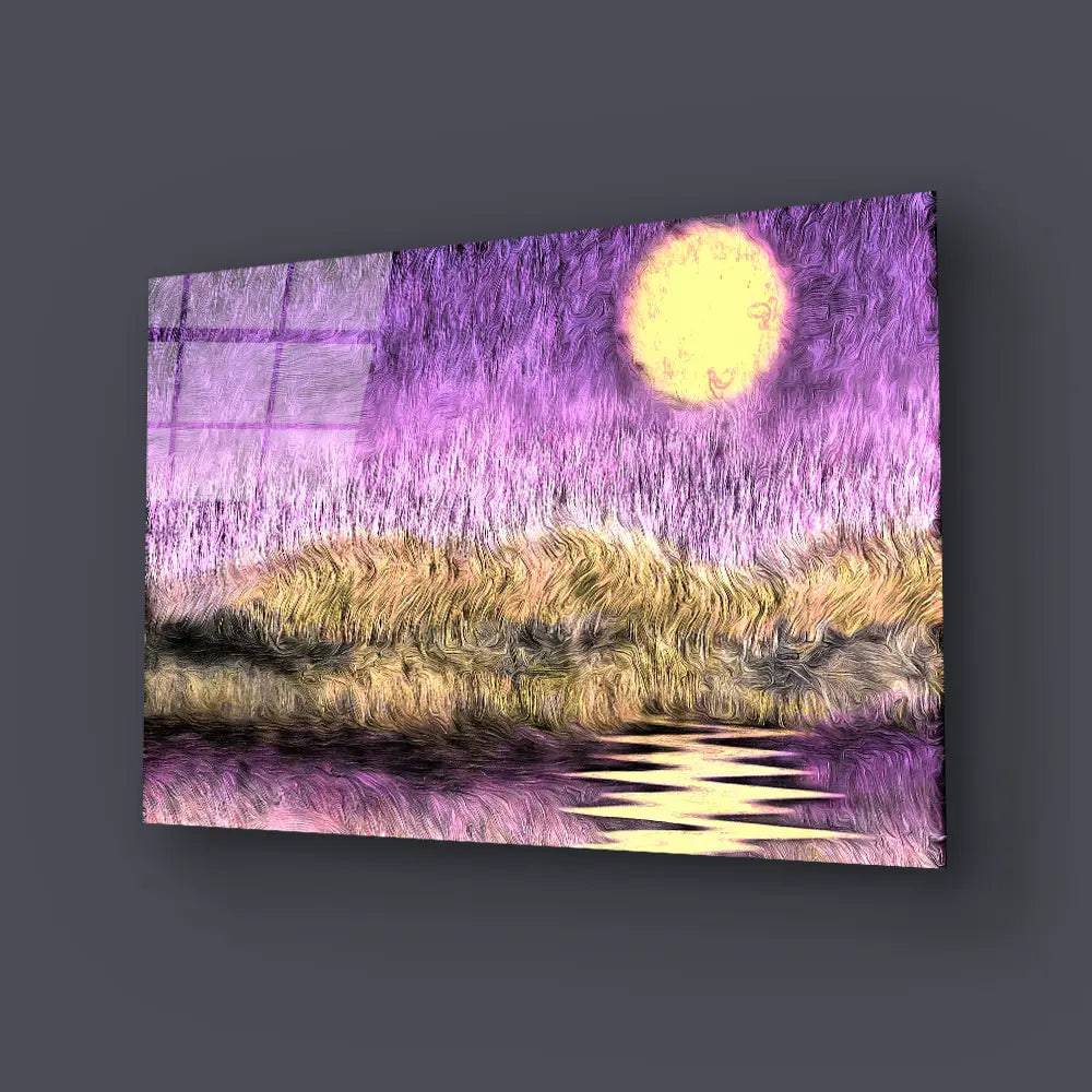 Purple Sunset Glass Wall Art - CreoGlass E-Shop