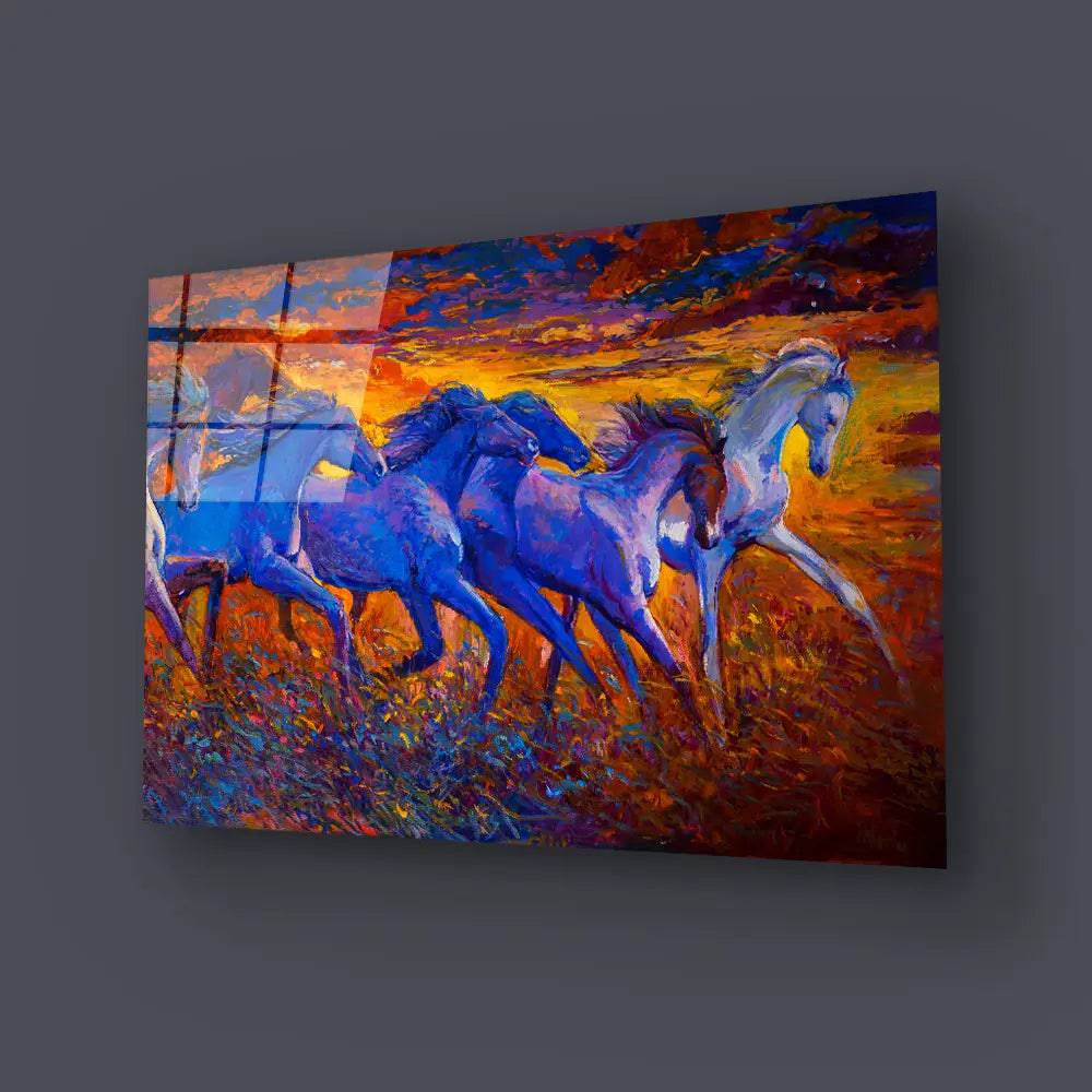 Running Horses Glass Wall Art - CreoGlass E-Shop