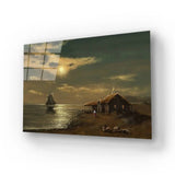 Sea Landscape Illustration Glass Wall Art - CreoGlass E-Shop