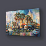 Street After Rain Beloved City Sochi Glass Wall Art - CreoGlass E-Shop