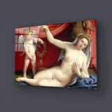 Venus Cupid Italian Renaissance Glass Wall Art - CreoGlass E-Shop