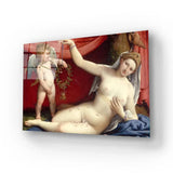 Venus Cupid Italian Renaissance Glass Wall Art - CreoGlass E-Shop