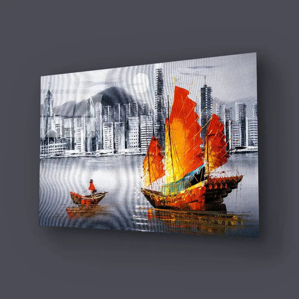 Victoria Harbor Hong Kong Glass Wall Art - CreoGlass E-Shop