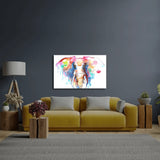 Watercolor Elephant White Background Glass Wall Art - CreoGlass E-Shop