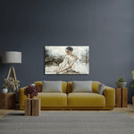 Young Beautiful Girl Ballerina Lush White Tutu Glass Wall Art - CreoGlass E-Shop