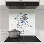 Female Portrait Watercolour Glass Kitchen Splashback