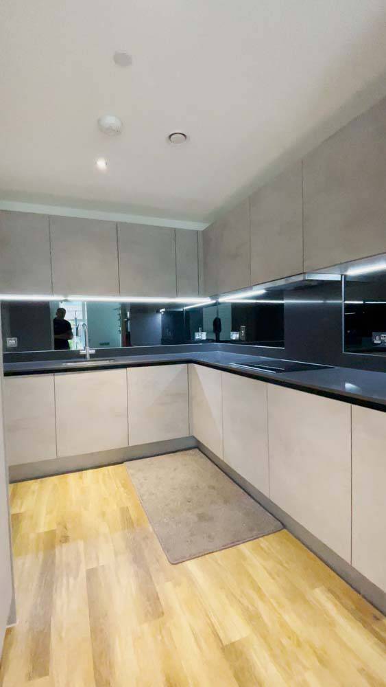 Grey Toughened Mirror Splashback - CreoGlass E-Shop
