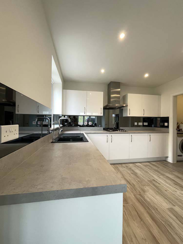 Grey Toughened Mirror Splashback - CreoGlass E-Shop