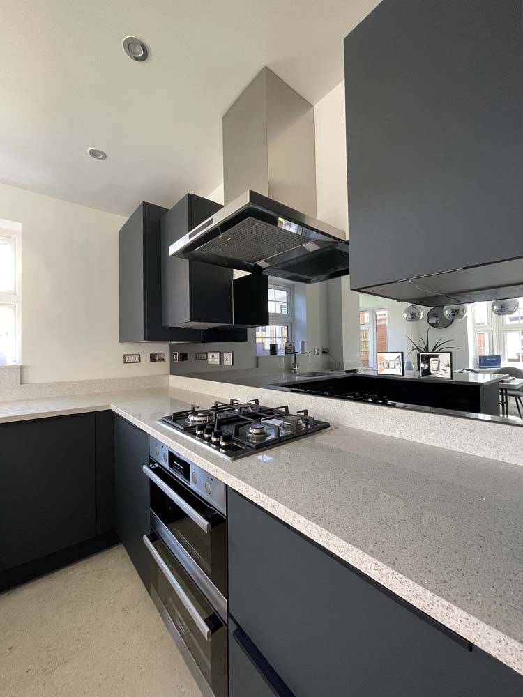 Grey Toughened Mirror Splashback - CreoGlass E-Shop
