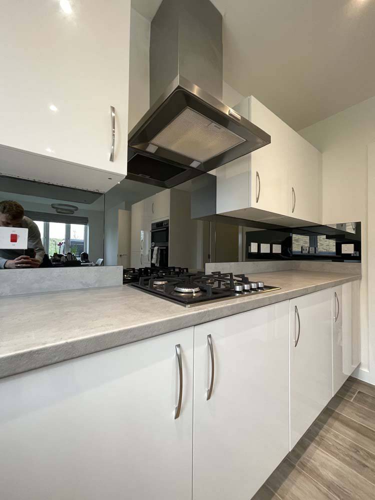 Grey Toughened Mirror Splashback - CreoGlass E-Shop