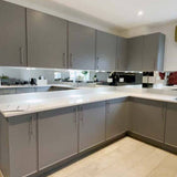 Silver Toughened Mirror Splashback - CreoGlass E-Shop