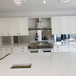 Silver Toughened Mirror Splashback - CreoGlass E-Shop