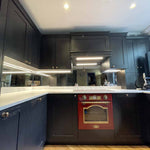 Silver Toughened Mirror Splashback - CreoGlass E-Shop