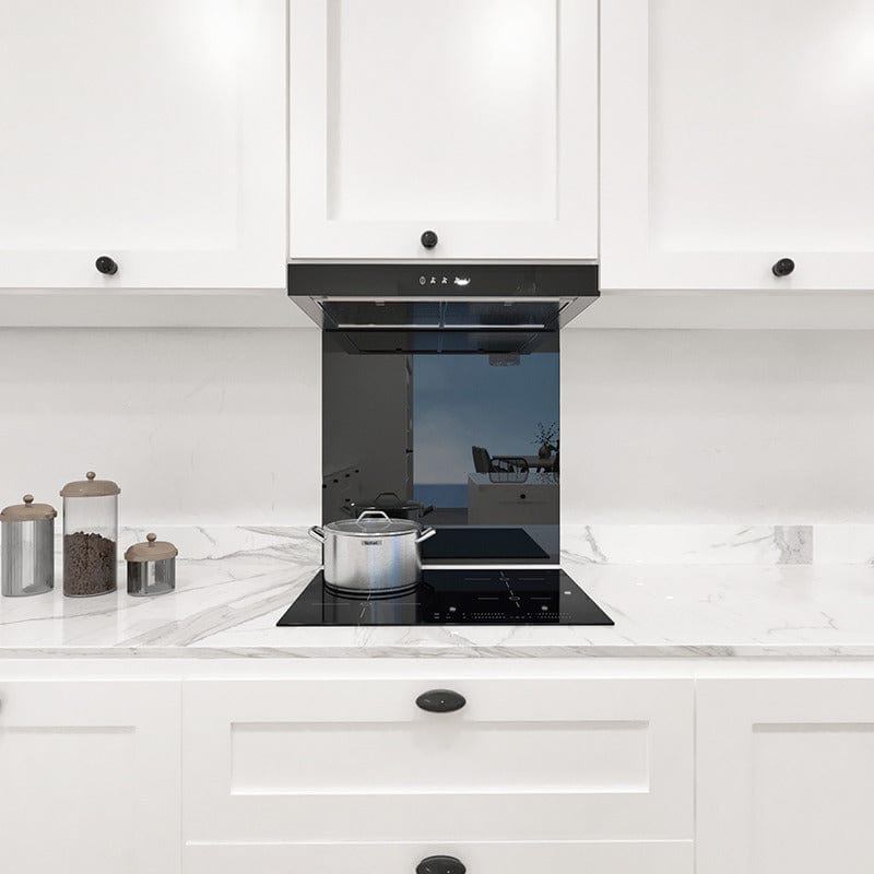 Jet Black Colour Glass Splashback