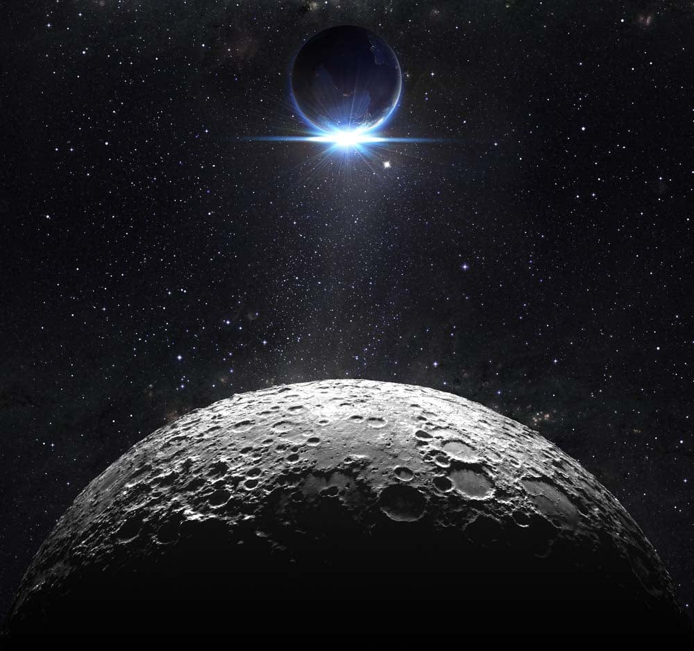 Moon and Earth Eclipse Glass Kitchen Splashback