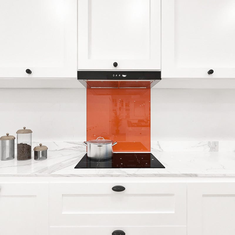 Pure Orange Colour Glass Splashback