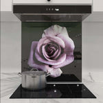 Purple Rose Glass Kitchen Splashback