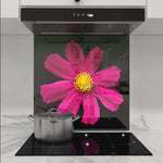 Red Daisy Glass Kitchen Splashback