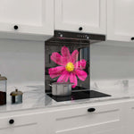 Red Daisy Glass Kitchen Splashback