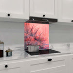 Red Dandelion Glass Kitchen Splashback