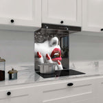 Red Lip and Nails Glass Kitchen Splashback
