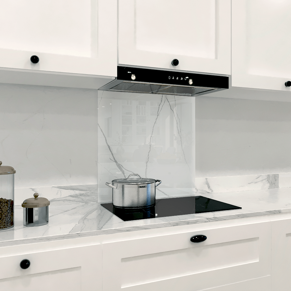 Silver - White Calacatta Splashback